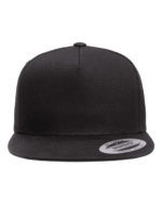 Black yp classics 6007 five-panel snapback front view
