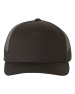 Black yp classics 6506 retro trucker cap front view