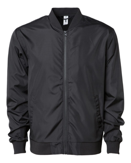 Black exp52bmr bomber jacket front view