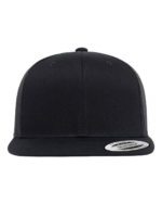 Black yp classics 6609 retro trucker cap front view