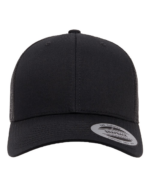 Black yp classics 6606 retro trucker cap front view