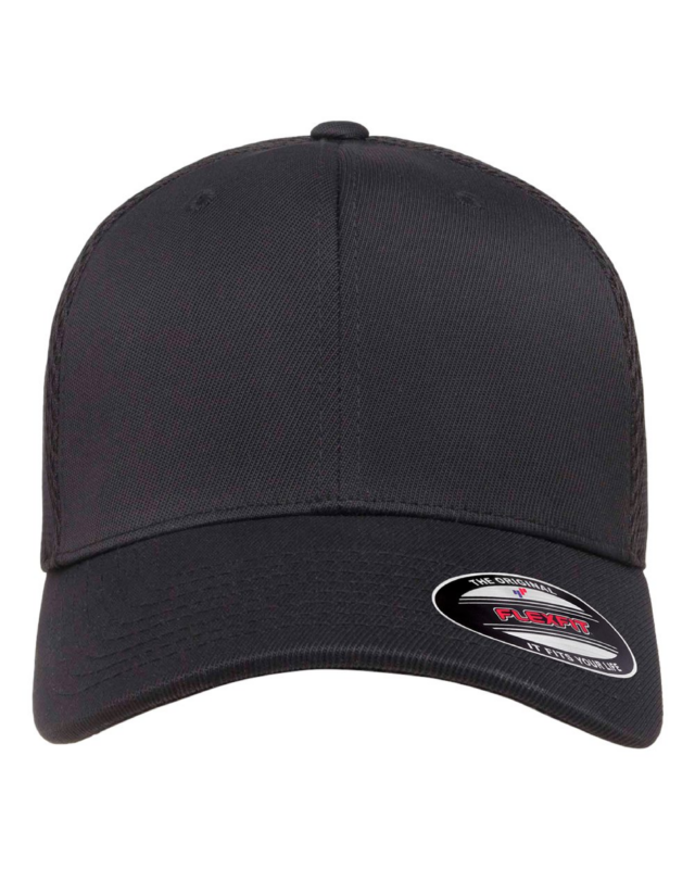 Black flexfit 6533 ultrafiber mesh cap front view