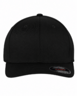 Black flexfit 5001 cotton twill cap front view