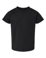 Black gildan 5100p toddler t-shirt front view