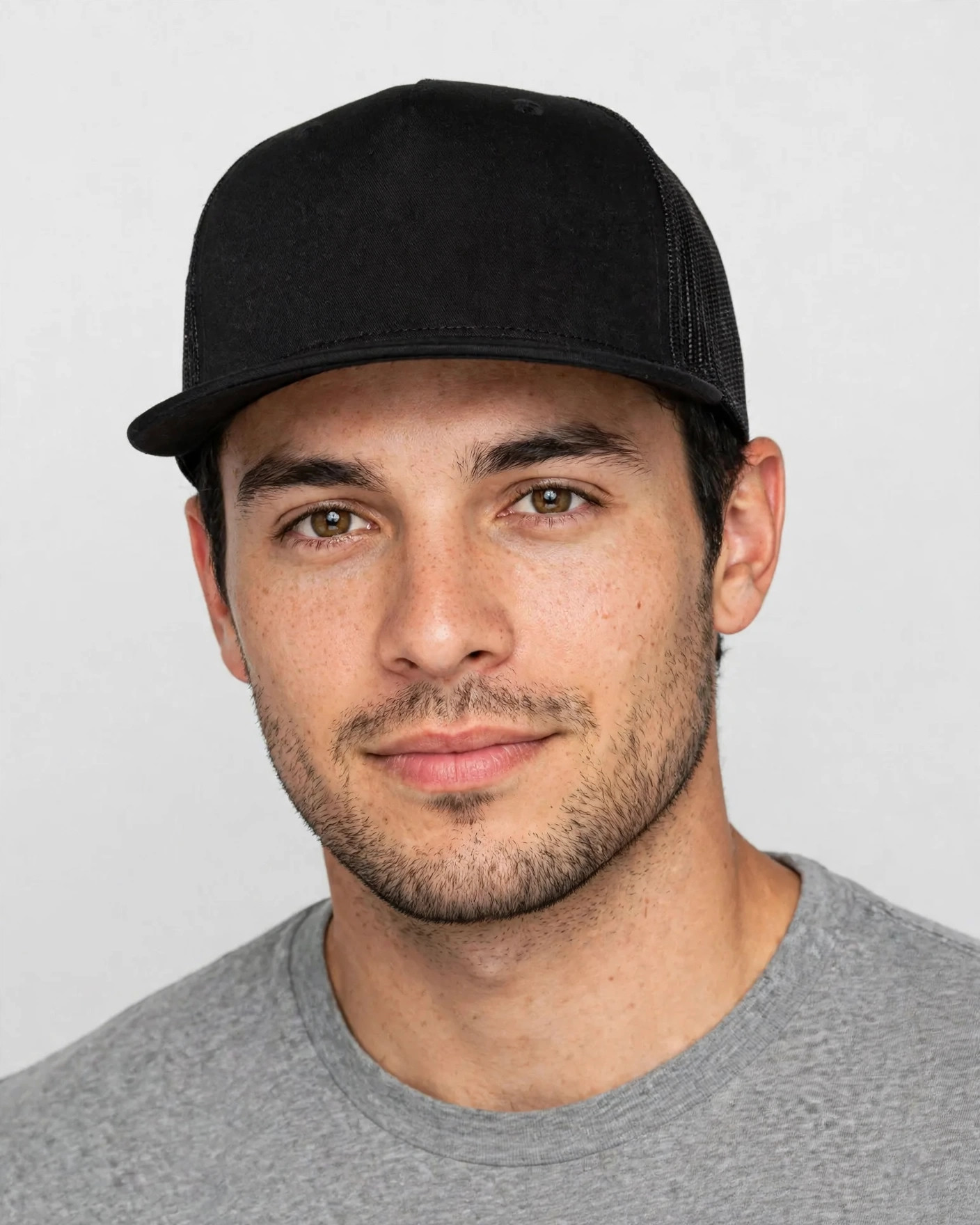 yp-classics-trucker-6006_male_black YP Classics Classic Five-Panel Trucker Cap 6006 - Image 1